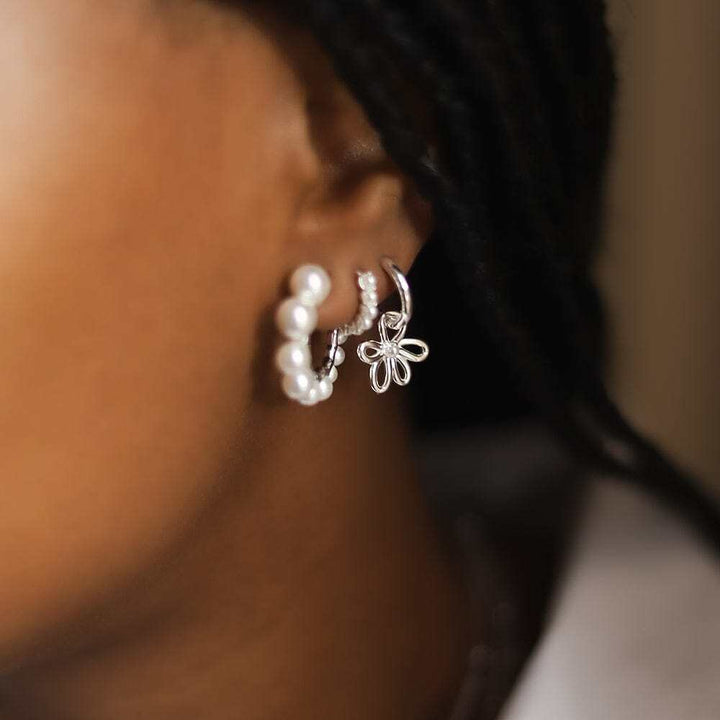 Daisy London Sterling Silver Daisy Bow Drop Earrings Additional Image - 3
