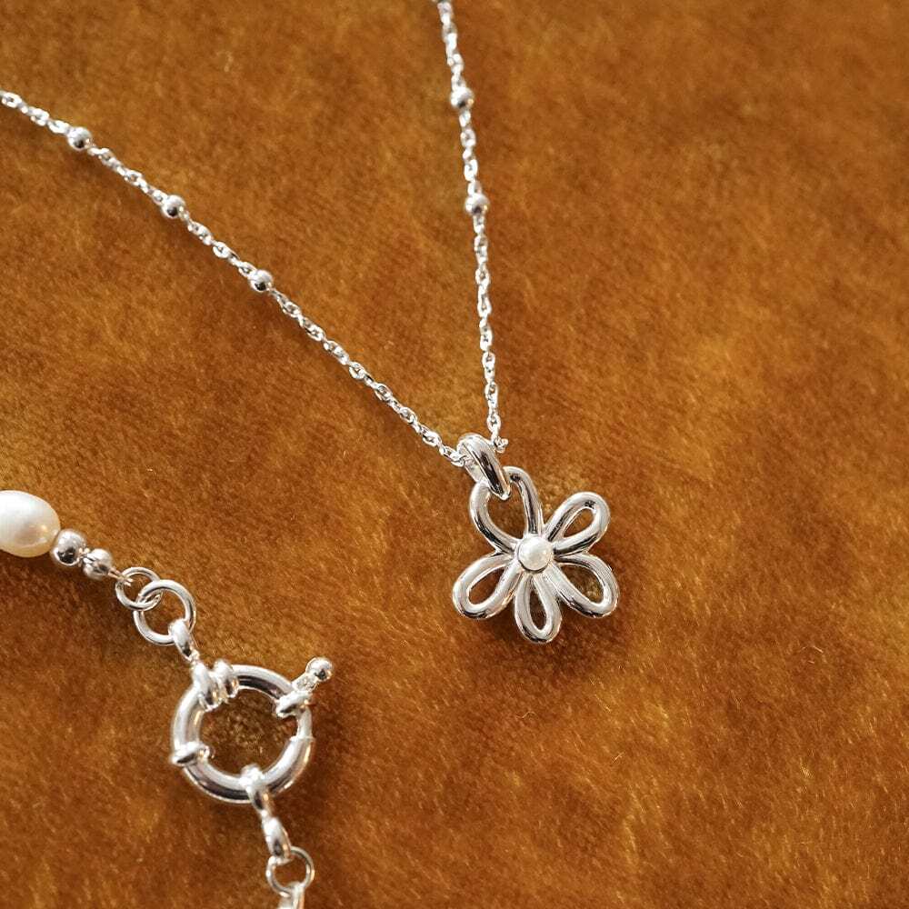 Daisy London Sterling Silver Daisy Bow Pendant Necklace Additional Image - 2