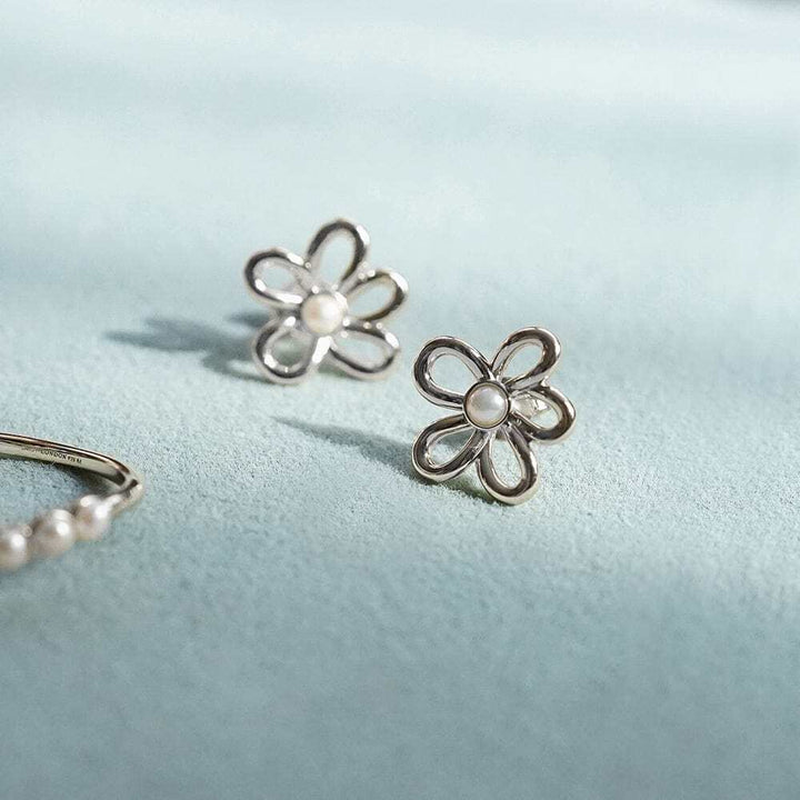 Daisy London Sterling Silver Daisy Bow Stud Earrings Additional Image - 2