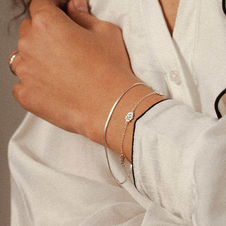 Daisy London Sterling Silver Box Layering Chain Bracelet Additional Image - 2