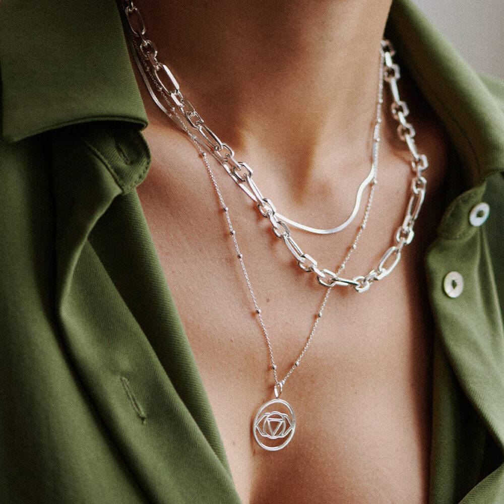 Daisy London Sterling Silver Brow Intuition Chakra Necklace - MococoDaisy LondonNCHK06_SLV5056104131664Necklace