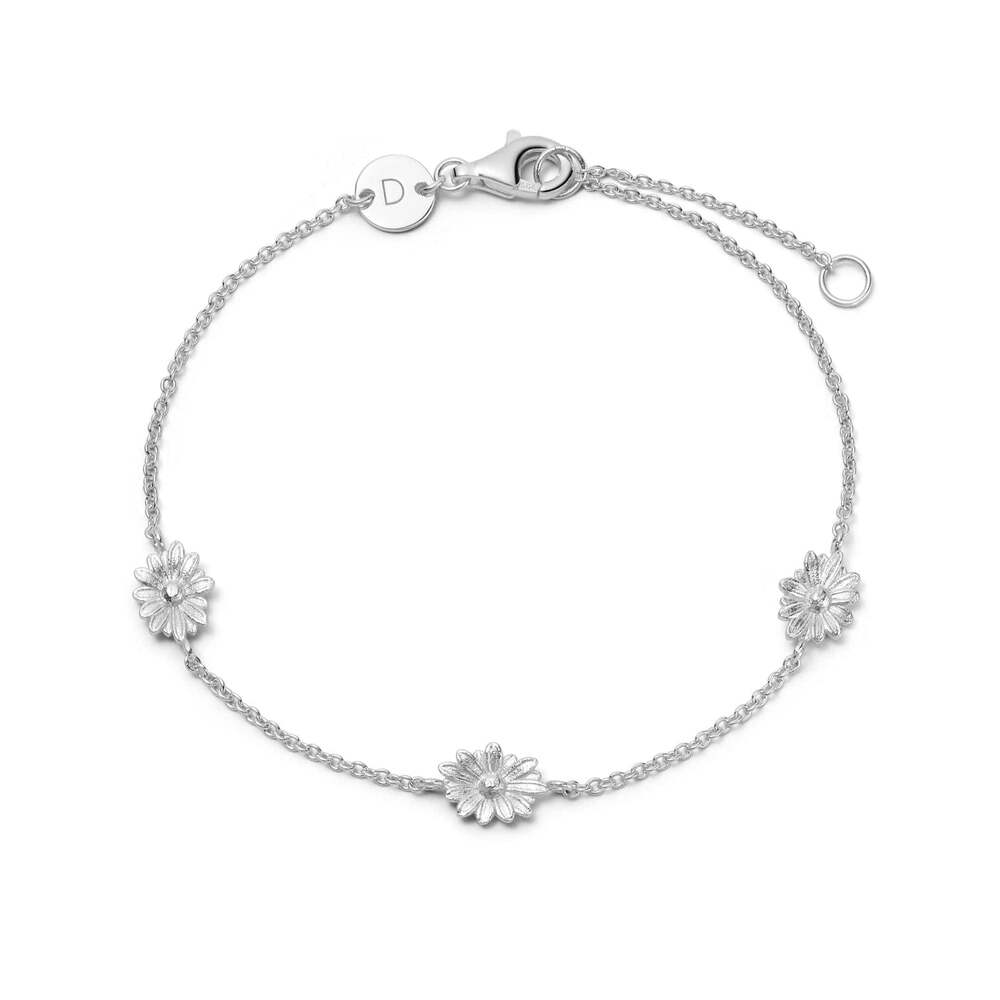 Daisy London Sterling Silver Daisy Chain Flower Bracelet
