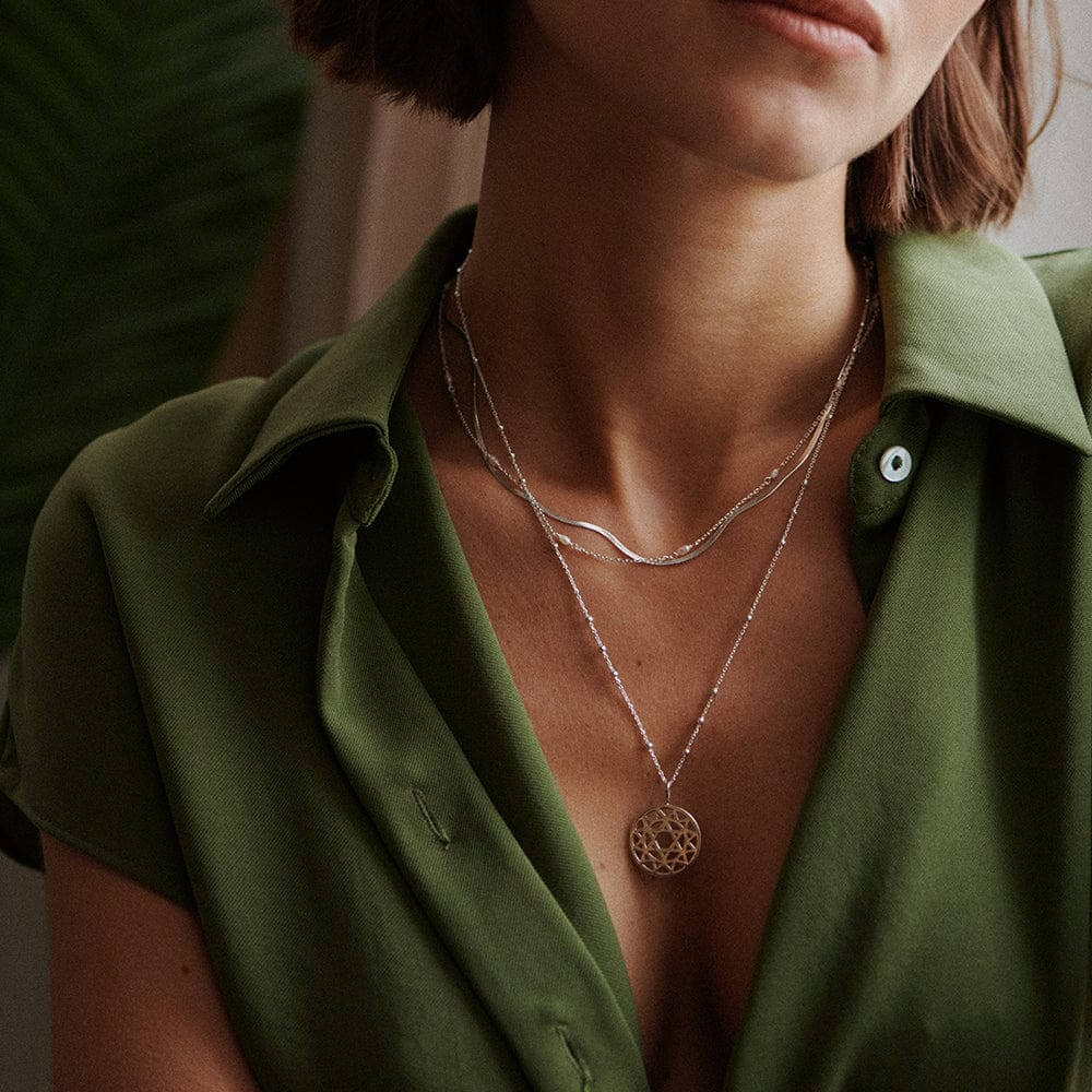 Daisy London Sterling Silver Chakra Necklace-Heart Love image 1