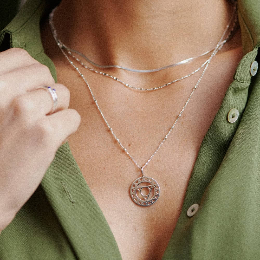 Daisy London Sterling Silver Chakra Necklace-Throat Communication image 1