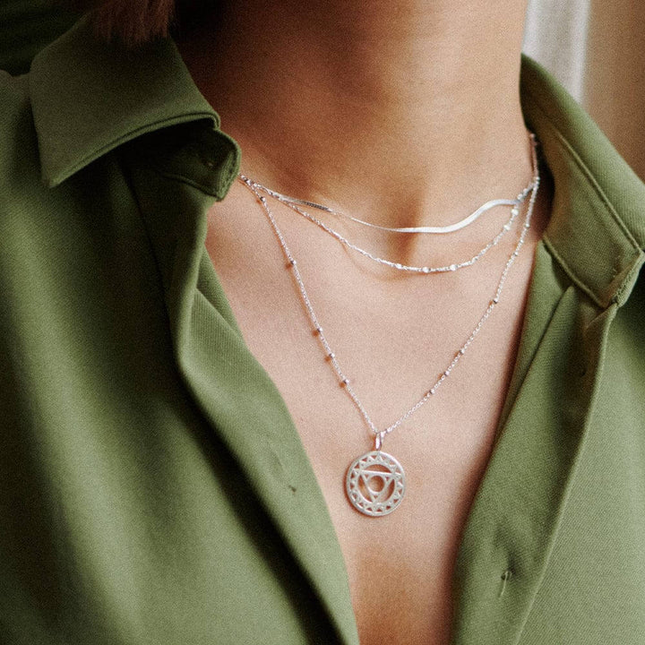 Daisy London Sterling Silver Chakra Necklace-Throat Communication image 2