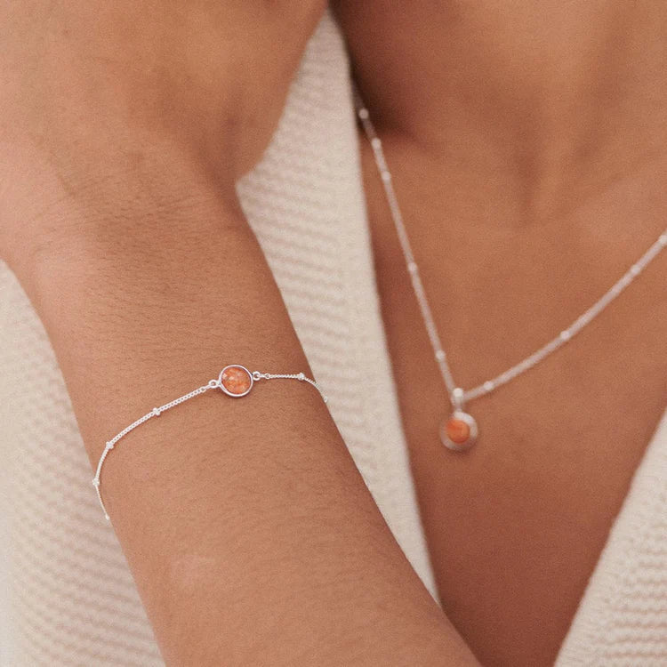 Daisy London Sterling Silver Coral Healing Stone Bracelet - MococoDaisy LondonHBR1012_SLVBracelets
