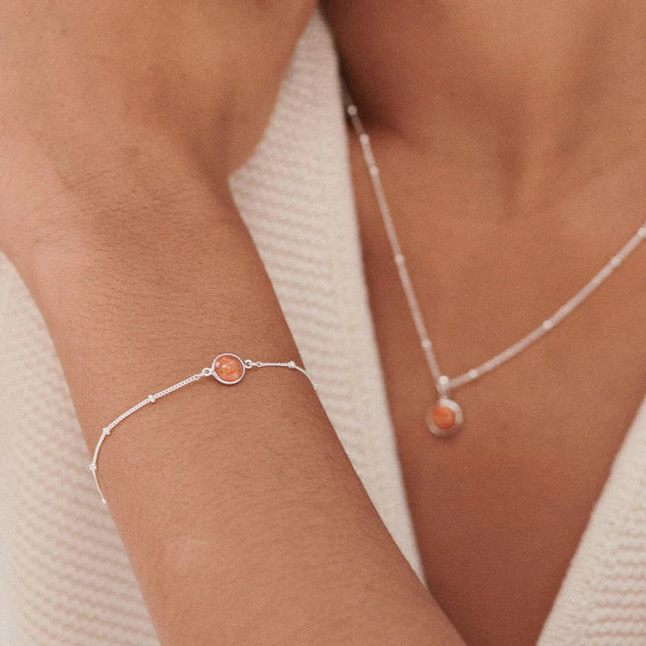 Daisy London Sterling Silver Coral Healing Stone Bracelet - MococoDaisy LondonHBR1012_SLVBracelets