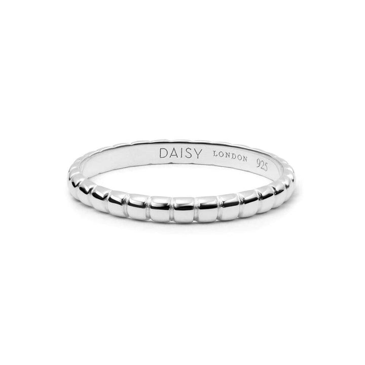 Daisy London Sterling Silver Dainty Ridged Stacking Ring