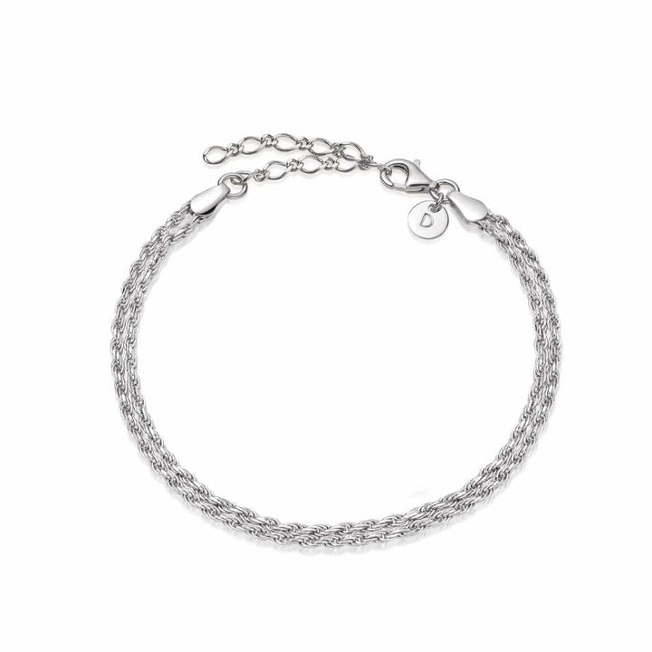 Daisy London Sterling Silver Double Rope Chain Bracelet