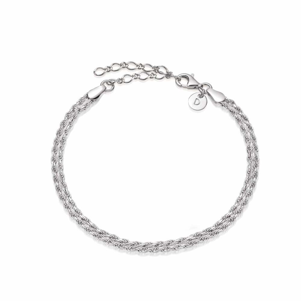 Sterling Double Rope Chain Bracelet