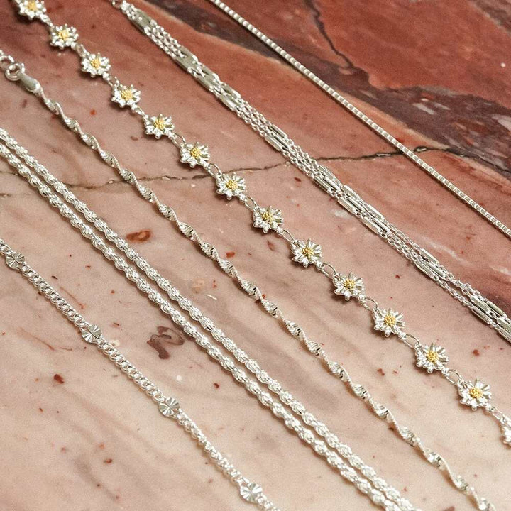 Daisy London Sterling Silver Double Rope Chain Bracelet Additional Image - 2