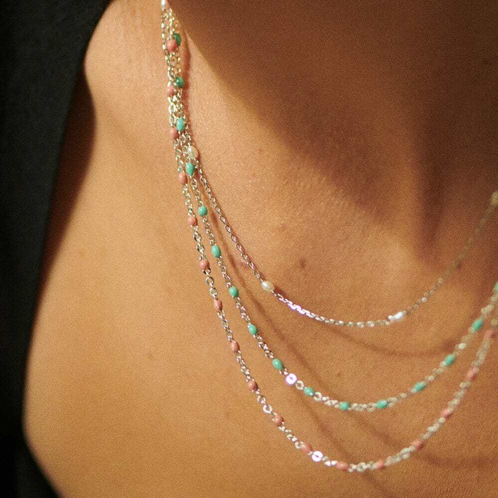 Daisy London Sterling Silver Enamel Beaded Necklace Additional Image - 9