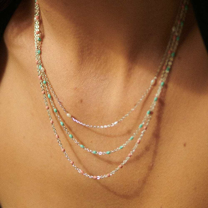 Daisy London Sterling Silver Enamel Beaded Necklace Additional Image - 3