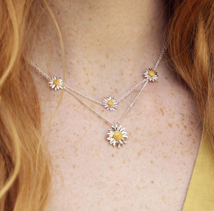 Daisy London Sterling Silver English Daisy Bobble Necklace - MococoDaisy LondonN2032_SLV5056104131343Necklace