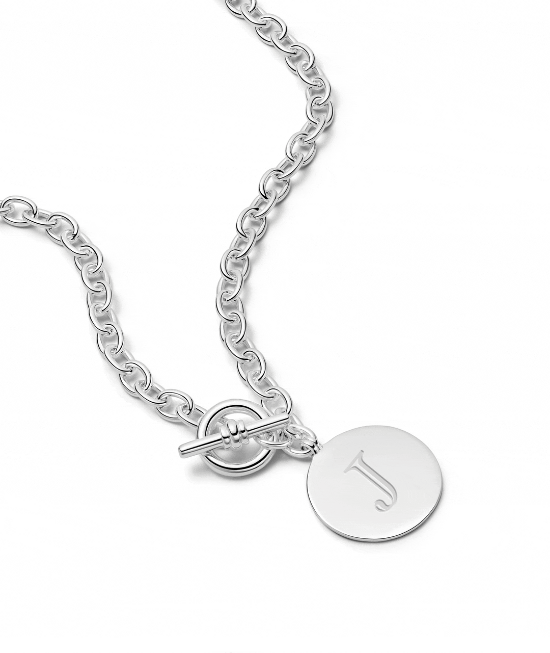 Daisy London Sterling Silver Engravable Medallion Necklace