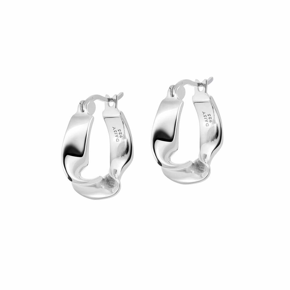 Daisy London Sterling Silver Estee Lalonde Flow Hoop Earrings
