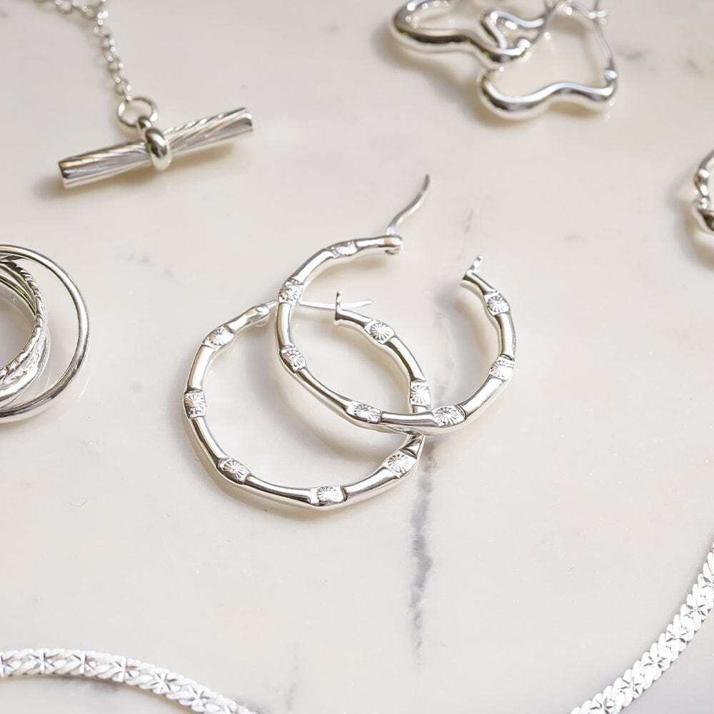 Daisy London Sterling Silver Estee Lalonde Goddess Glow Hoop Earrings Additional Image - 2