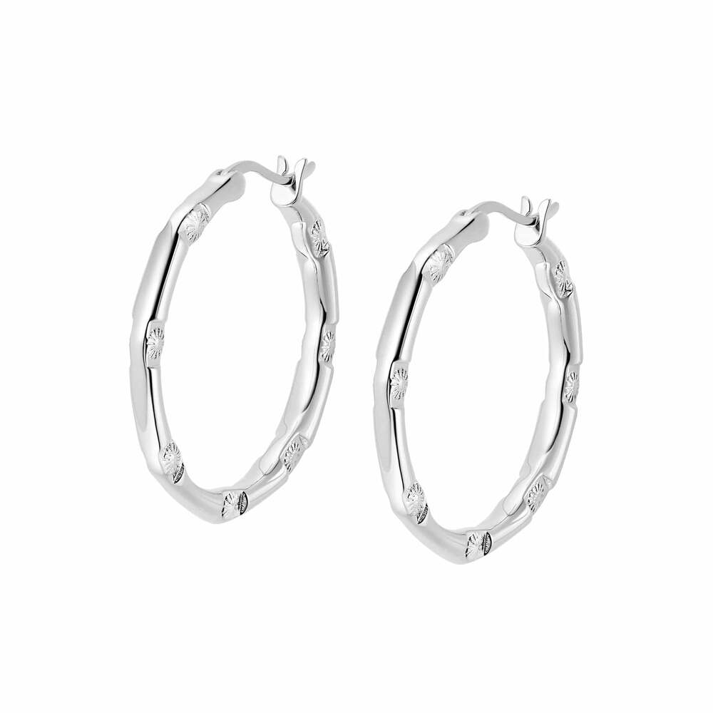 Daisy London Sterling Silver Estee Lalonde Goddess Glow Hoop Earrings Additional Image - 4