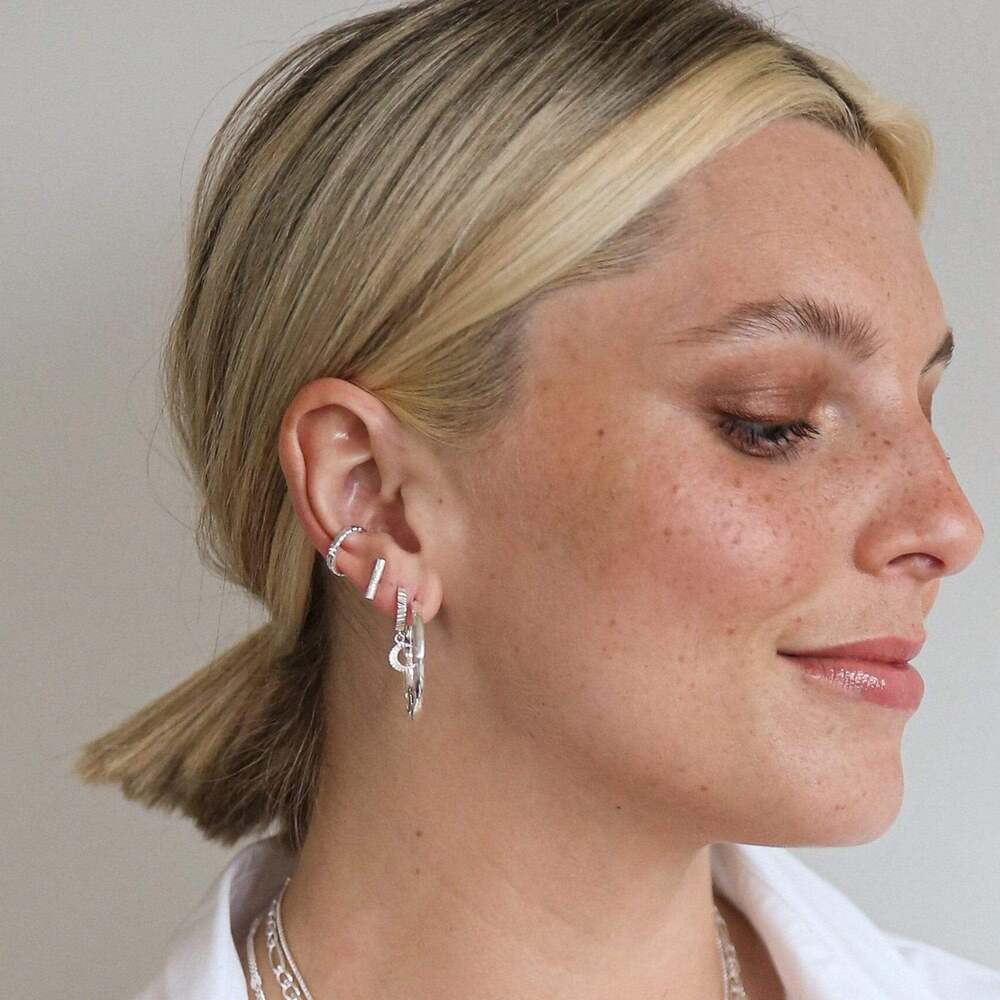 Daisy London Sterling Silver Estee Lalonde Goddess Glow Hoop Earrings Additional Image - 5