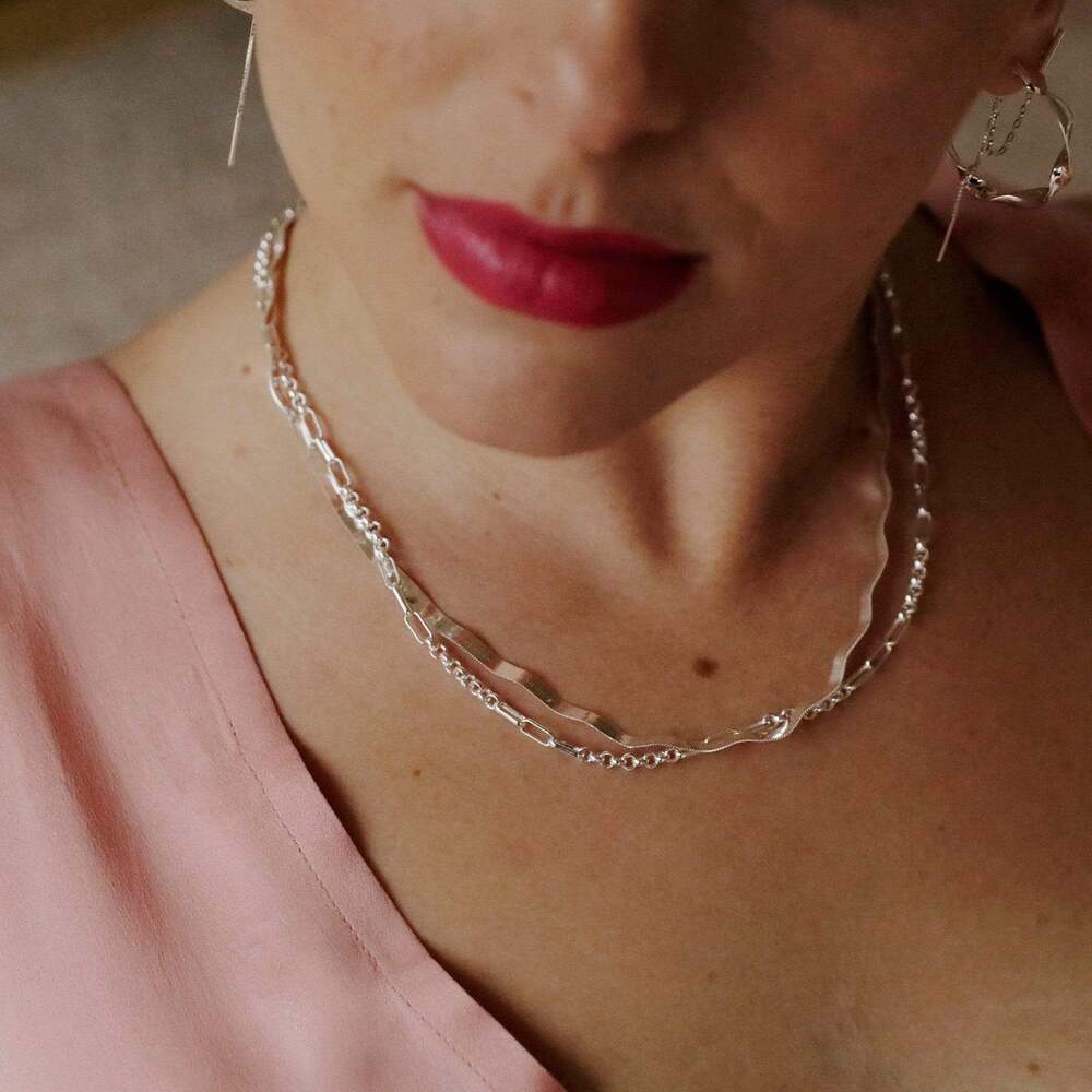 Daisy London Sterling Silver Estee Lalonde Interlock Chain Necklace Additional Image - 1