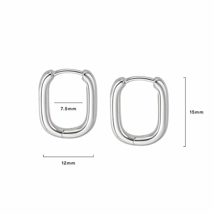 Daisy London Sterling Silver Estee Lalonde Mini Square Hoop Earrings Additional Image - 4