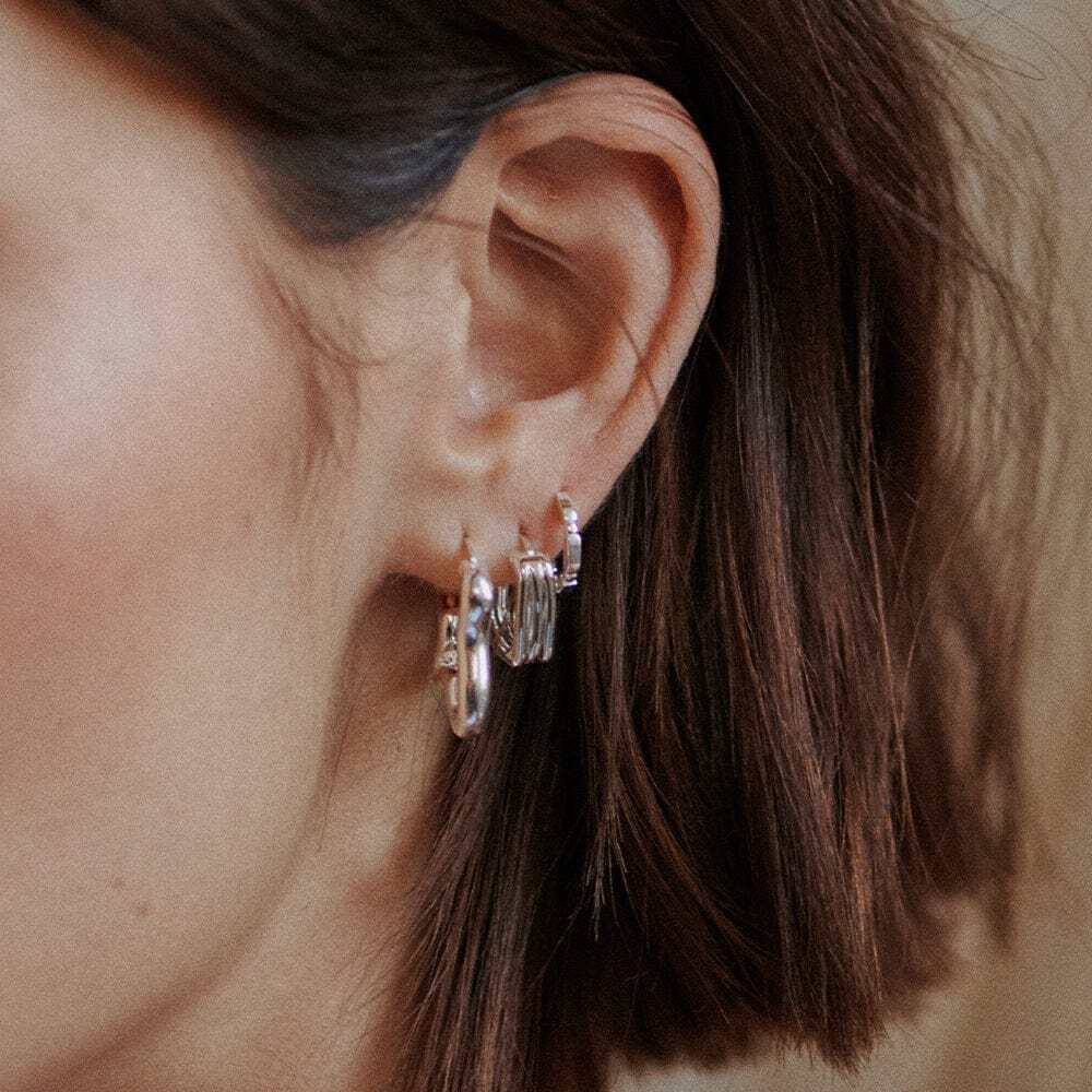 Daisy London Sterling Silver Estee Lalonde Sisterhood Hoop Earrings Additional Image - 1
