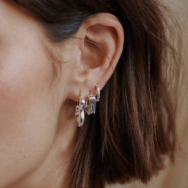 Daisy London Sterling Silver Estee Lalonde Sisterhood Hoop Earrings Additional Image - 1