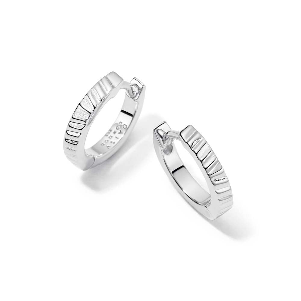 Daisy London Sterling Silver Estee Lalonde Sunburst Huggie Earrings