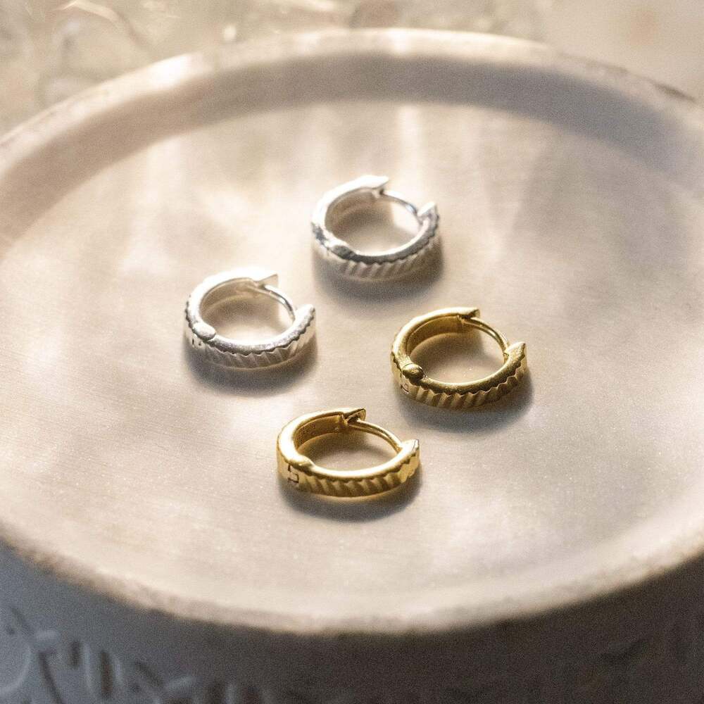 Daisy London Sterling Silver Estee Lalonde Sunburst Huggie Earrings Additional Image - 2