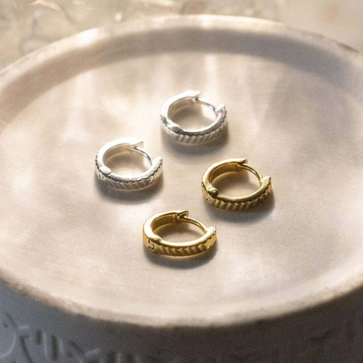 Daisy London Sterling Silver Estee Lalonde Sunburst Huggie Earrings Additional Image - 2