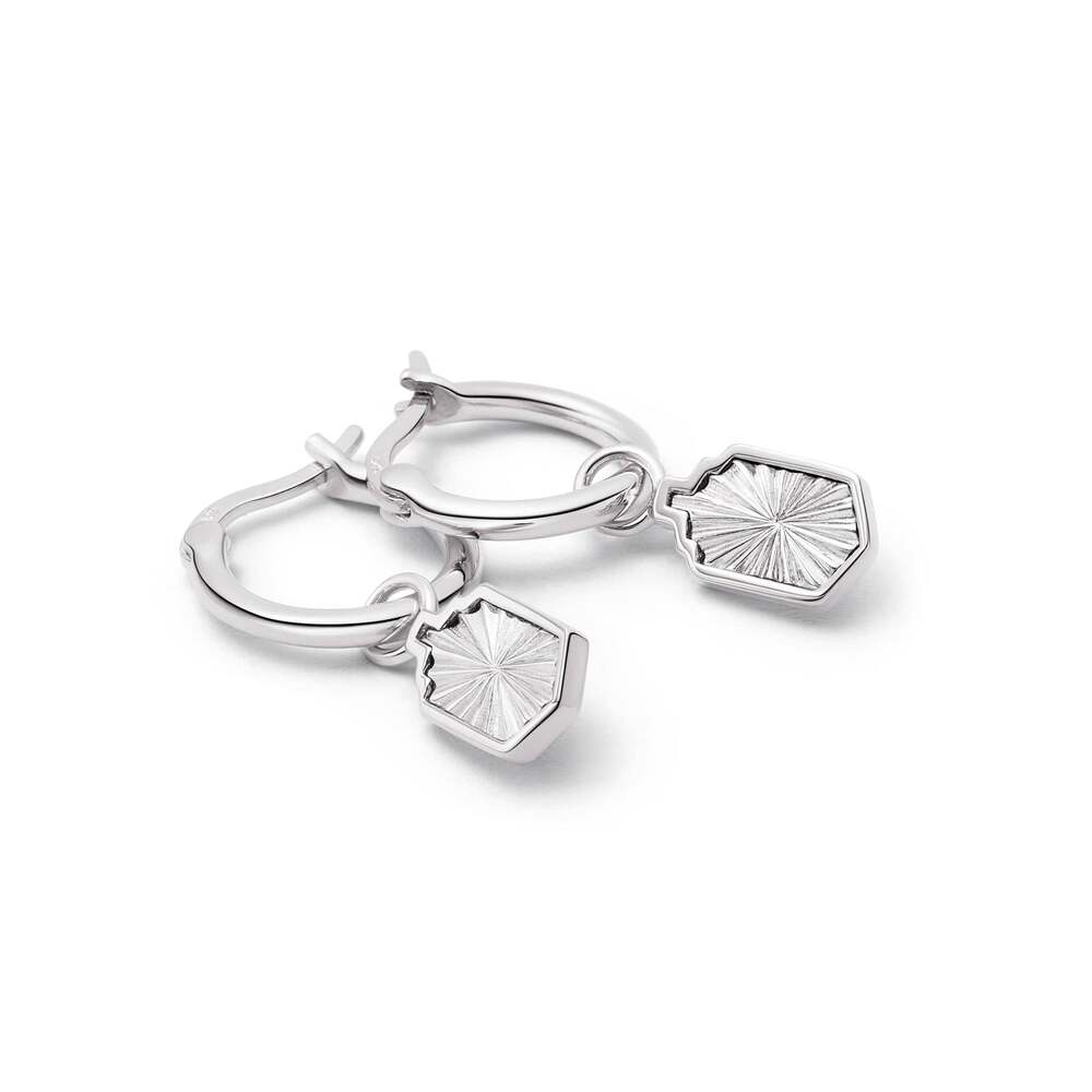 Daisy London Sterling Silver Estee Lalonde Sunburst Shield Charm Earrings