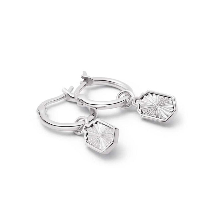 Daisy London Sterling Silver Estee Lalonde Sunburst Shield Charm Earrings