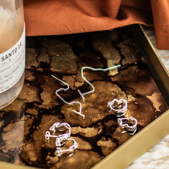 Daisy London Sterling Silver Estee Lalonde T Bar Box Chain Earrings Additional Image - 2