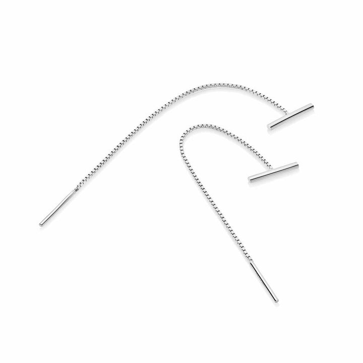 Daisy London Sterling Silver Estee Lalonde T Bar Box Chain Earrings Additional Image - 4