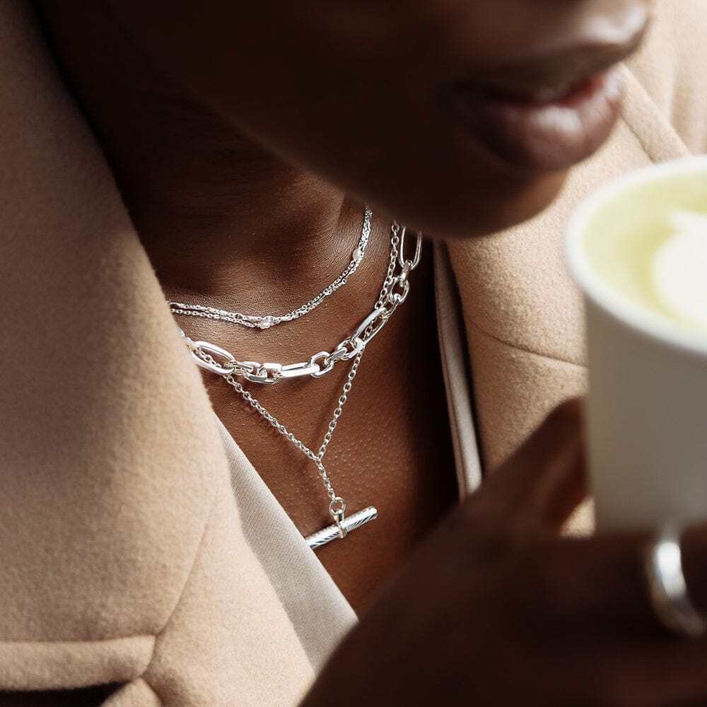Daisy London Sterling Silver Magnus Chunky Chain Necklace Additional Image - 5