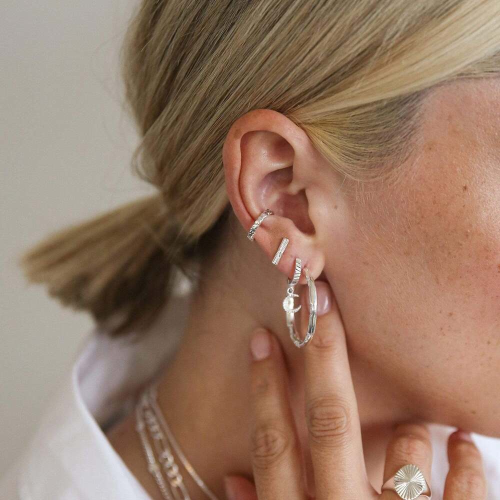 Daisy London Sterling Silver Estee Lalonde T Bar Stud Earrings Additional Image - 1