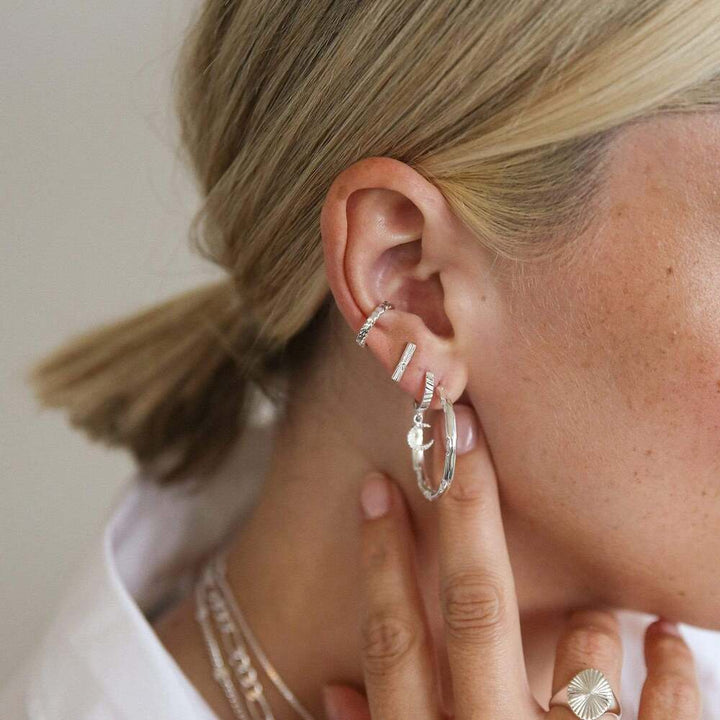 Daisy London Sterling Silver Estee Lalonde T Bar Stud Earrings Additional Image - 1