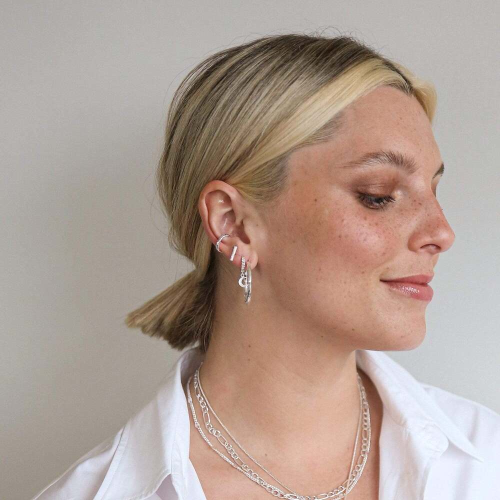 Daisy London Sterling Silver Estee Lalonde T Bar Stud Earrings Additional Image - 3