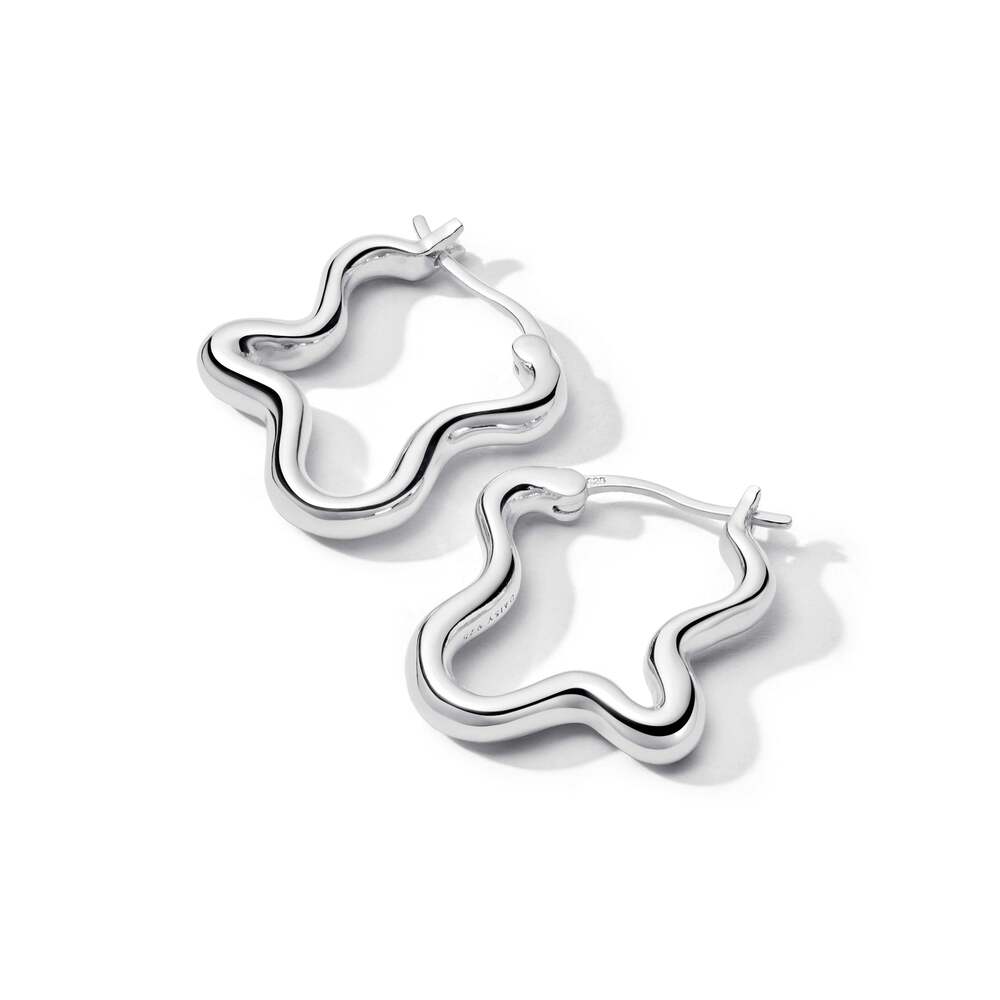 Daisy London Sterling Silver Estee Lalonde Wavy Hoop Earrings