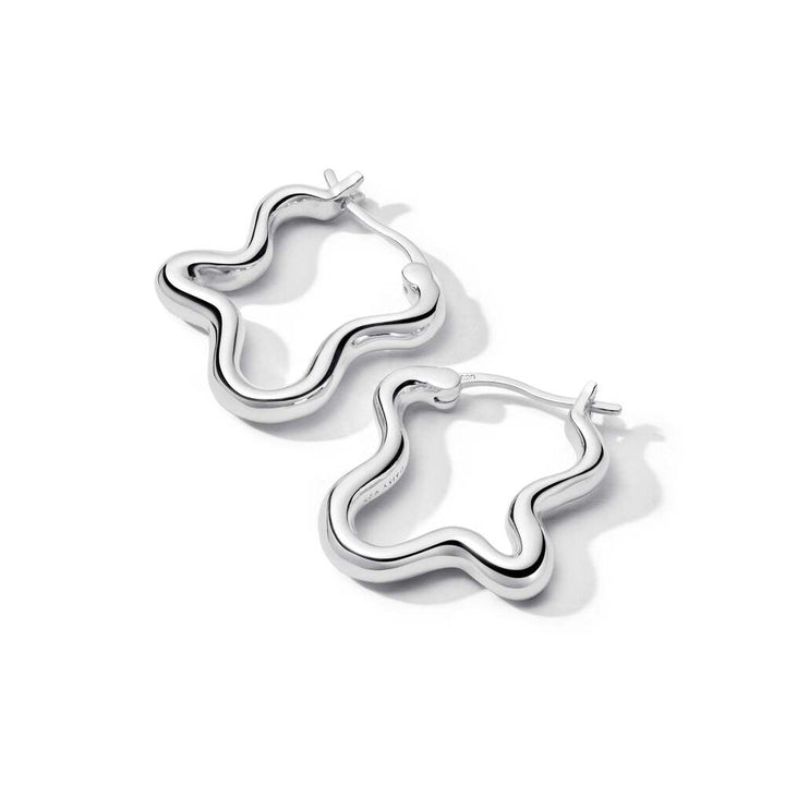 Daisy London Sterling Silver Estee Lalonde Wavy Hoop Earrings