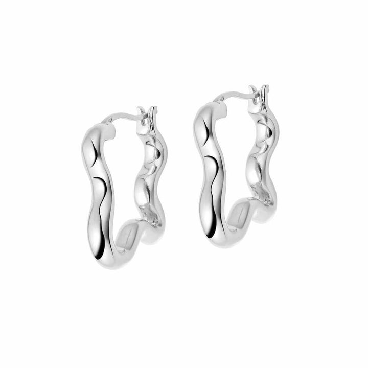 Daisy London Sterling Silver Estee Lalonde Wavy Hoop Earrings Additional Image - 4