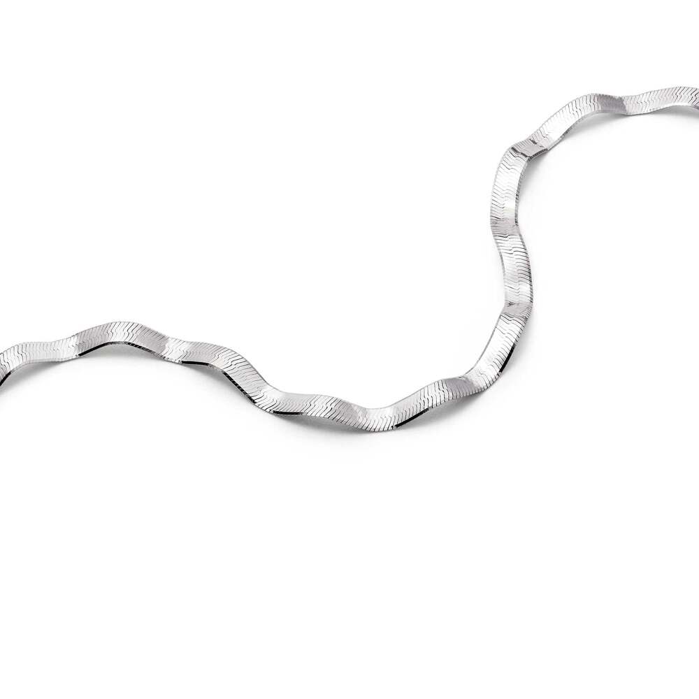 Daisy London Sterling Silver Estee Lalonde Wavy Snake Chain Necklace Additional Image - 4