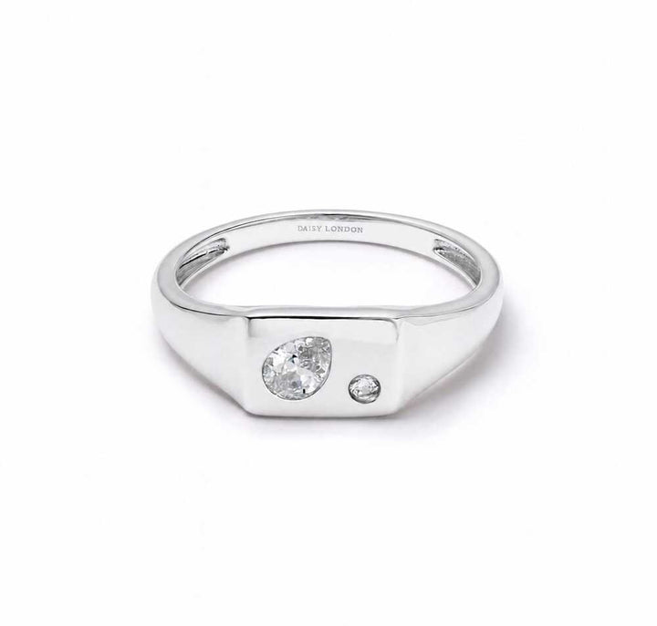 Daisy London Sterling Silver Estee Lalonde Birthstone Signet Ring Additional Image - 14