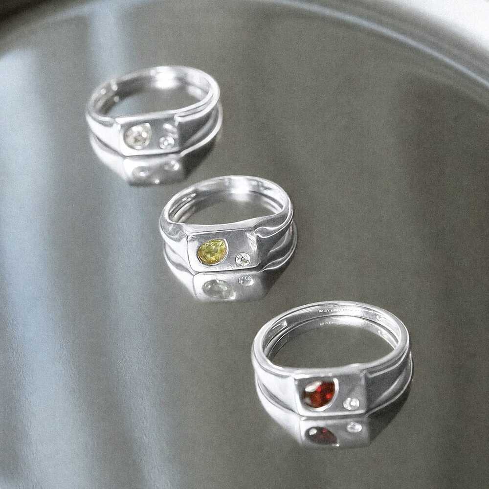 Daisy London Sterling Silver Estee Lalonde Birthstone Signet Ring Additional Image - 5