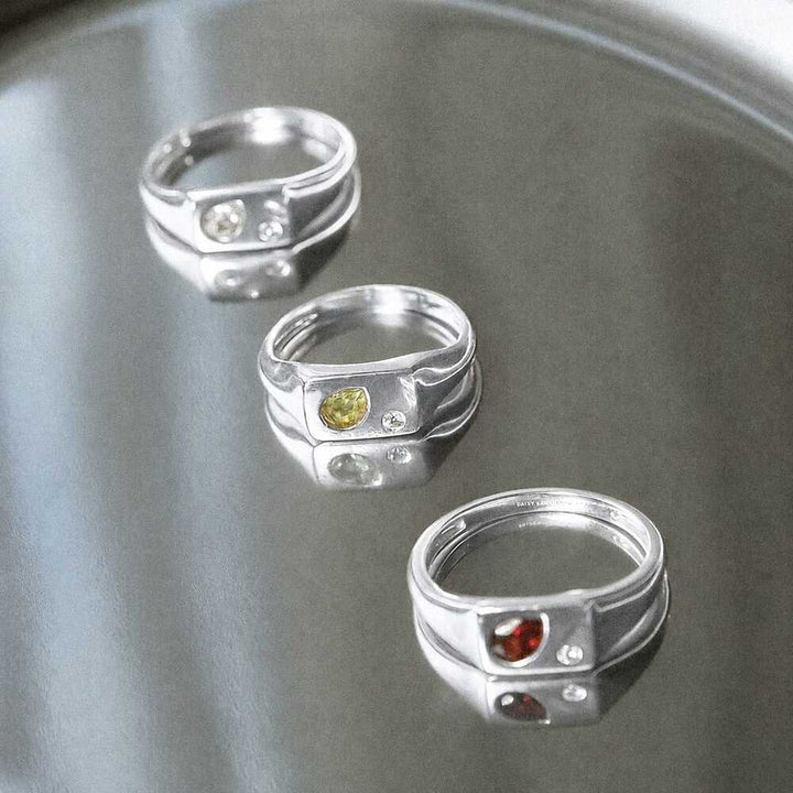 Daisy London Sterling Silver Estee Lalonde Birthstone Signet Ring Additional Image - 5