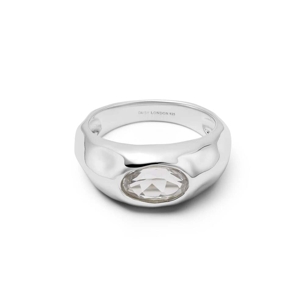 Daisy London Sterling Silver Estee Lalonde Chunky Sapphire Ring