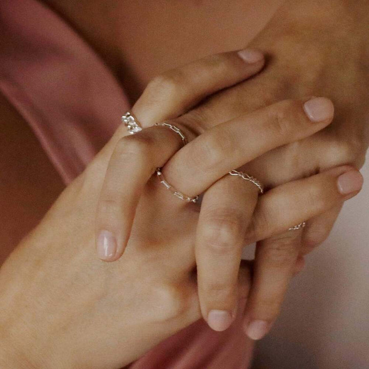 Daisy London Sterling Silver Estee Lalonde Delicate Box Chain Ring Additional Image - 1