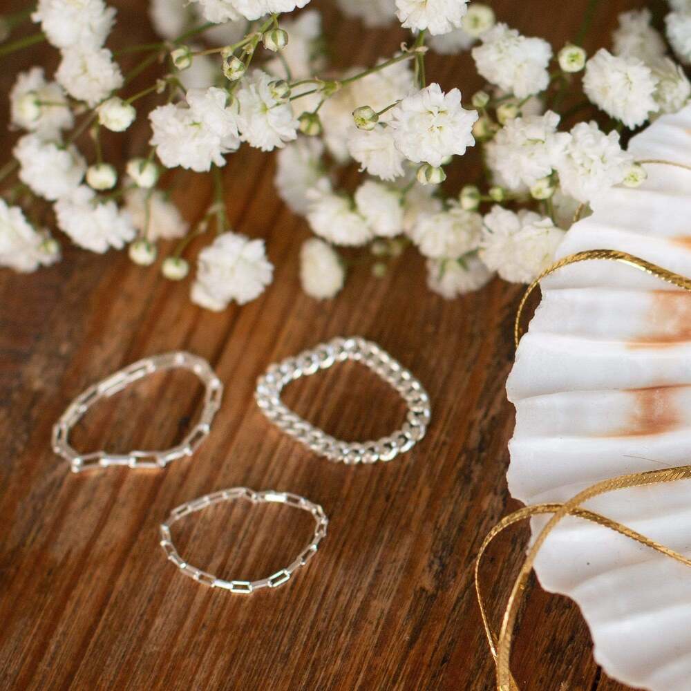 Daisy London Sterling Silver Estee Lalonde Delicate Box Chain Ring Additional Image - 2