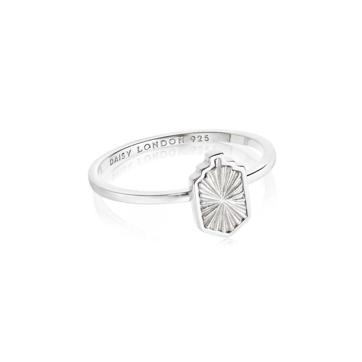 Daisy London Sterling Silver Estee Lalonde Mini Sunburst Shield Ring