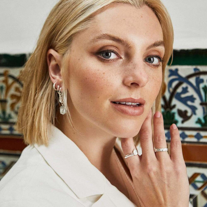 Daisy London Sterling Silver Estee Lalonde Mini Sunburst Shield Ring Additional Image - 3
